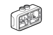 Afbrydermateriel - Legrand Plexo ip55 dobbelt vandret underlag til 2 m20 forskruninger grå - 69678