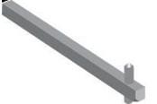 Komponenter til tavler og kasser - ABB Aksel 6X6MM for greb OH_1-2-3 OXS6X250 - 1SCA101660R1001