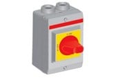 Afbrydermateriel - ABB Sikkerhedsafbryder 16A 3 polet med hjælpekontakt metrisk gevind rød gul greb OTP16KA3M - 1SCA022399R6590