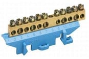 Forgreningsmateriel - Hager Tilslutningsklemme 49 mm m/sokkel nul - KM07N