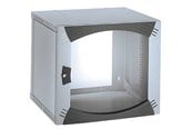 Rack skabe - LK Actassi 19'' vægrack med glasdør 600x400x380 mm 6HE, lysegrå - NSYOPB6U4F