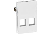 Lauritz Knudsen - LK FUGA dataudtag uden konnektor for 2 Keystone-small 1½ modul, hvid - 540D6690