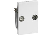 Lauritz Knudsen - LK FUGA antenneudtag TV og R slutdåse T2 2 stik type TD260E, hvid - 508D6202