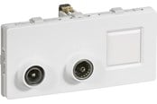 Lauritz Knudsen - LK FUGA antenne/dataudtag 2 modul TV, R og RJ45 sløjfedåse, type TD312, hvid - 508D6303