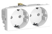 Lauritz Knudsen - LK FUGA dobbelt stikkontakt med sidejord 2 modul, hvid - 501D6062