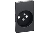 Lauritz Knudsen - LK FUGA afdækning for stikkontakt 2-polet med pindjord 1½ modul, koksgrå - 530D8671