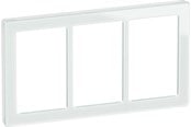 Lauritz Knudsen - LK FUGA Pure 66 Design ramme 3x1½ modul, hvidt glas - 560D1315