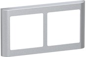 Lauritz Knudsen - LK FUGA Soft 63 Design ramme 2x1 modul vandret, stålmetallic - 560D7220