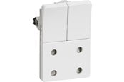 Lauritz Knudsen - LK FUGA dobbelt stikkontakt med afbryder 1½ modul, hvid - 501D6115