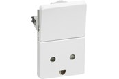 Lauritz Knudsen - LK FUGA stikkontakt med afbryder med jord 1½ modul, hvid - 501D6014