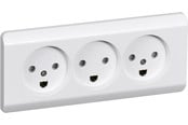 Lauritz Knudsen - LK OPUS 66 stikkontakt tripel med 2-pol jord 2½ modul, hvid - 501N6213