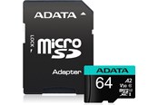 Hukommelseskort - A-Data Premier Pro MicroSD/SD V30S - 100MB/s - 64GB - AUSDX64GUI3V30SA2-RA1