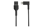 Skærmkabel - StarTech.com 1m/3.3ft Angled Lightning to USB Cable - MFI Certified - Black - Lightning cable - Lightning / USB - 1 m - RUSBLTMM1MBR