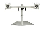 Skærmholder - StarTech.com Dual-Monitor Stand for up to 24" Monitors - Horizontal Silver - stand - ARMDUOSS