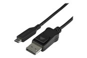 Skærmkabel - StarTech.com 3.3 ft. (1 m) - USB-C to DisplayPort Adapter Cable - 8K - HBR3 - external video adapter - black - CDP2DP141MB