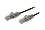 Netværkskabel - StarTech.com 0.5m CAT6 Cable - Black Slim CAT6 Patch Cord - Snagless - LSZH - patch cable - 50 cm - black - Sort - 0.5m - N6PAT50CMBKS