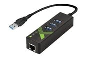 Netværksadapter (netkort, printserver mv.) - IC INTRACOM techly USB3.0 Gigabit Ethernet Adapter Converter with 3-Port Hub - IDATA-USB-ETGIGA-3U2