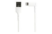 Skærmkabel - StarTech.com 1m/3.3ft Angled Lightning to USB Cable - MFI Certified - White - Lightning cable - Lightning / USB - 1 m - RUSBLTMM1MWR