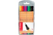Skrive- og Tegneværktøjer - STABILO Point 88 sæt med 10 fine line penne ass. farver. Universal pen med metal rørspids stregbredde 0.4 mm. God til brug med lineal og tegneskabeloner - 8810