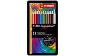 Hobby artikler - STABILO aquacolor® Aquarellable   farve blyanter i metalæske med 12 penne - 4006381146487