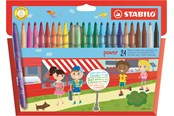 Hobby artikler - STABILO  Power fibre tip pen  sæt med 24 penne  Vaskbart blæk og kan ligge uden hætte i 8 uger - 280/24-01