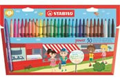 Hobby artikler - STABILO Power fibre tip pen sæt med 30 penne Vaskbart blæk og kan ligge uden hætte i 8 uger - 280/30-01