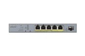 Switch - ZyXEL GS1350-6HP 5-port GbE Smart Managed PoE+ (60W) Switch with GbE Uplink - GS1350-6HP-EU0101F