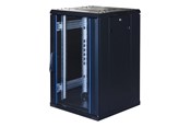 Rack skabe - TOTEN System G 19" cabinet 18U 600x600 glass door perforated rear door 800kg load black - G6.6618.9801