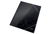 Mapper og Clipboards - Leitz 3-klap elastikmappe  WOW A4 Sort - 39820095