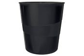 Skrivebordstilbehør - Leitz Papirkurv  Plus WOW 15L Sort - 52781095