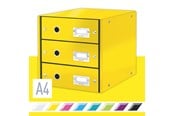 Arkivering & Opbevaring - Leitz Skuffekabinet  Click & Store WOW 3 skuffer Gul - 60480016