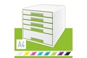 Skrivebordstilbehør - Leitz Skuffekabinet Desk Cube WOW 5-skuffer Grøn - 52142054