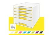 Skrivebordstilbehør - Leitz Skuffekabinet Desk Cube  WOW 5-skuffer Gul - 52142016