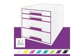 Arkivering & Opbevaring - Leitz Skuffekabinet Desk Cube WOW 4-skuffer Lilla - 52132062
