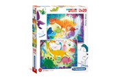 Puslespil - Clementoni Puzzle Funny dinosaurs 2x20st. - 24755
