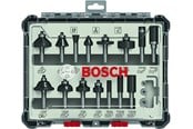 Fræser - Bosch Bitsæt til fræsejern, 15 dele, blandet, skaft på 1/4" - 2607017473