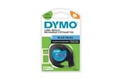 Papir, Fotopapir og Etiketter - DYMO Letratag plastiktape | sort på blå | 12mm x 4m rulle - S0721650