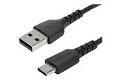 USB kabel - StarTech.com 2 m / 6.6 ft. USB 2.0 to USB C Cable - Black - Aramid Fiber - USB-C cable - 2 m - RUSB2AC2MB