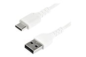USB kabel - StarTech.com 2 m / 6.6ft. USB 2.0 to USB C Cable - White - Aramid Fiber - USB-C cable - 2 m - RUSB2AC2MW