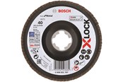 Vinkelsliber - Bosch X-LOCK-lamelslibeskiver, vinklet udførsel, på bæreskive i kunststof og en diameter på 125 mm, G 60, X571, Best for Metal, 1 stk. D = 125 mm; G = 40, vinklet - 2608621767