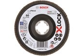 Vinkelsliber - Bosch X-LOCK-lamelslibeskiver, vinklet udførsel, på bæreskive i kunststof og en diameter på 125 mm, G 60, X571, Best for Metal, 1 stk. D = 125 mm; G = 60, vinklet - 2608621768