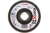 Vinkelsliber - Bosch X-LOCK-lamelslibeskiver, vinklet udførsel, på bæreskive i kunststof og en diameter på 125 mm, G 60, X571, Best for Metal, 1 stk. D = 125 mm; G = 80, vinklet - 2608621769