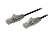 Netværkskabel - StarTech.com 2.5m CAT6 Cable - Black Slim CAT6 Patch Cord - Snagless - LSZH - patch cable - 2.5 m - black - Sort - 2.5m - N6PAT250CMBKS