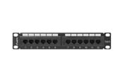 Netværkstilbehør - Lanberg PPU6-9012-B 12-Port Patch Panel 1U 10" Cat.6 UTP Black - PPU6-9012-B
