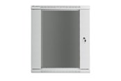 Rack skabe - Lanberg WF01-6415-10S Rack Cabinet 19" Wall Mount 15U 600x450mm (Flat Pack) With Glass Door Grey RAL7035 - WF01-6415-10S
