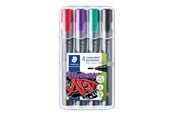 Skrive- og Tegneværktøjer - Staedtler Lumocolor Marker Perm 2mm 4 ass/boks - 352 WP4