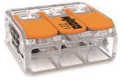 Forgreningsmateriel - WAGO Samlemuffe 3x0,5-6 mm², transparent, 30 stk. - 221-613