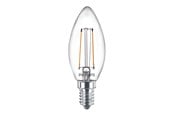 Lyskilder - Philips LED pære Classic Kerte 2W/827 (25W) Klar E14 - 929001238395