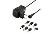 Bærbar Oplader - Deltaco AC Adapter 230V to 3-12 V DC 600mA 6 Interchangeable Connectors - PSR-06A