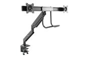 Skærmholder - StarTech.com Desk Mount Dual Monitor Arm - Ergonomic VESA Mount 32" (17.6lb) Displays - Crossbar Handle for Full Motion - C-Clamp/Grommet - desk mount (adjustable arm) - ARMSLMBARDUO